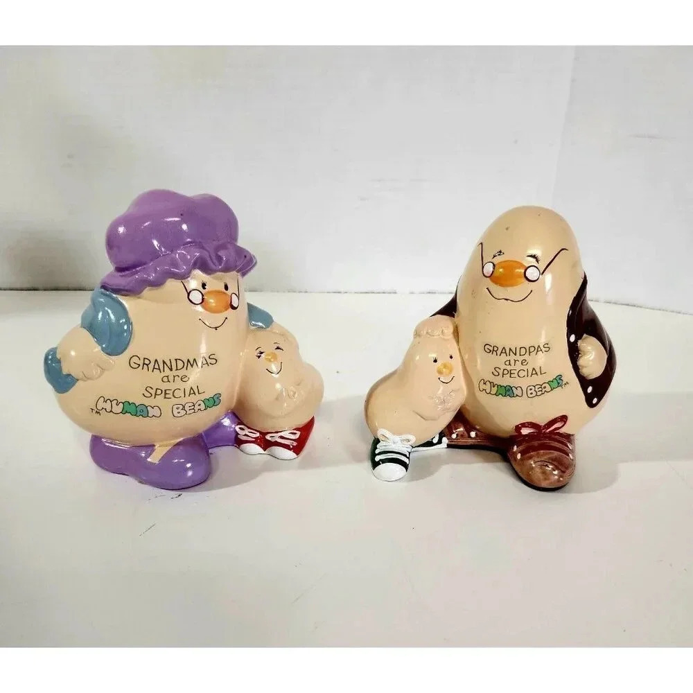 Vintage Enesco Grandparents Are Special Human Beans- Bean Figures Set of…